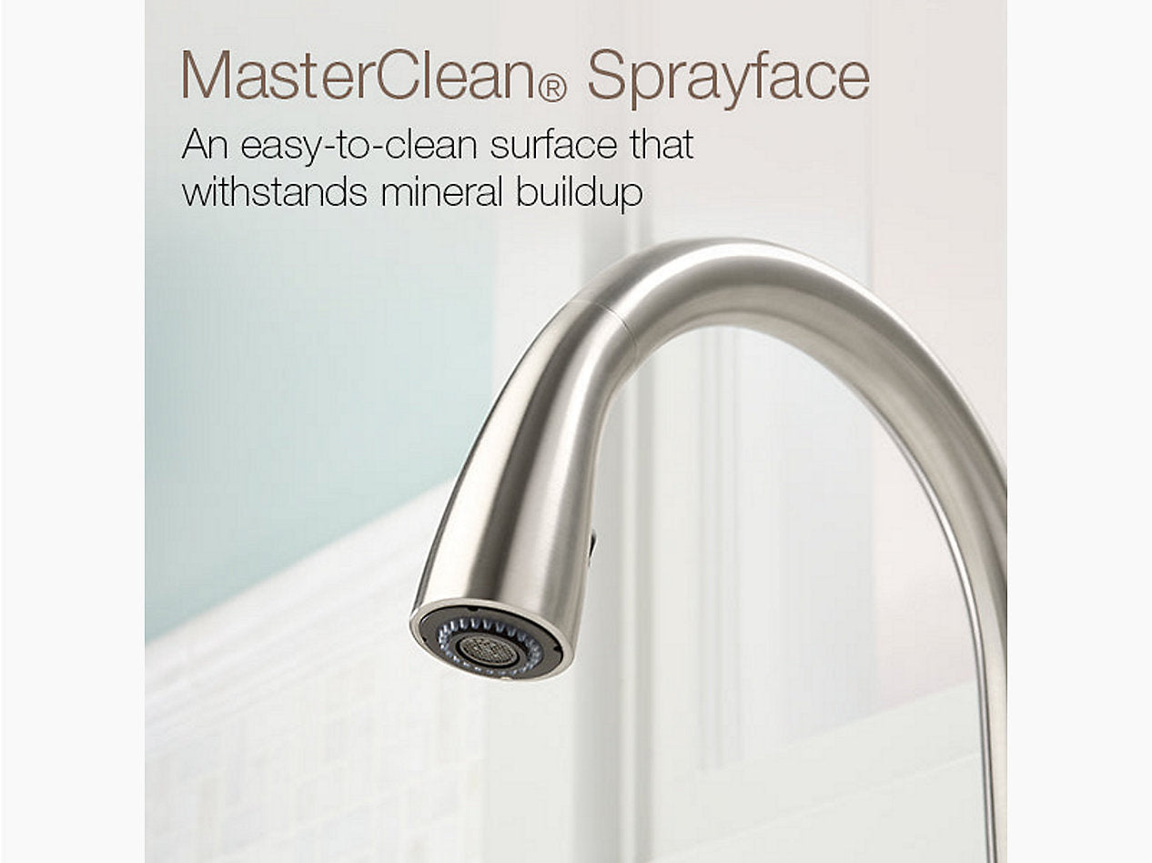Malleco™ Pull-down kitchen sink faucet with two-function sprayhead and soap dispenser