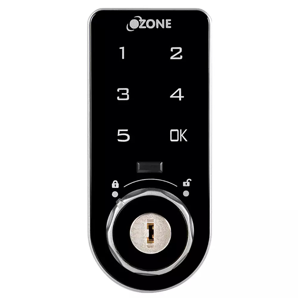 Ozone OZFL-301 V-PK Smart Drawer Lock For Wooden Drawer With Pin Code and Key Access, Black (1 Year Warranty)