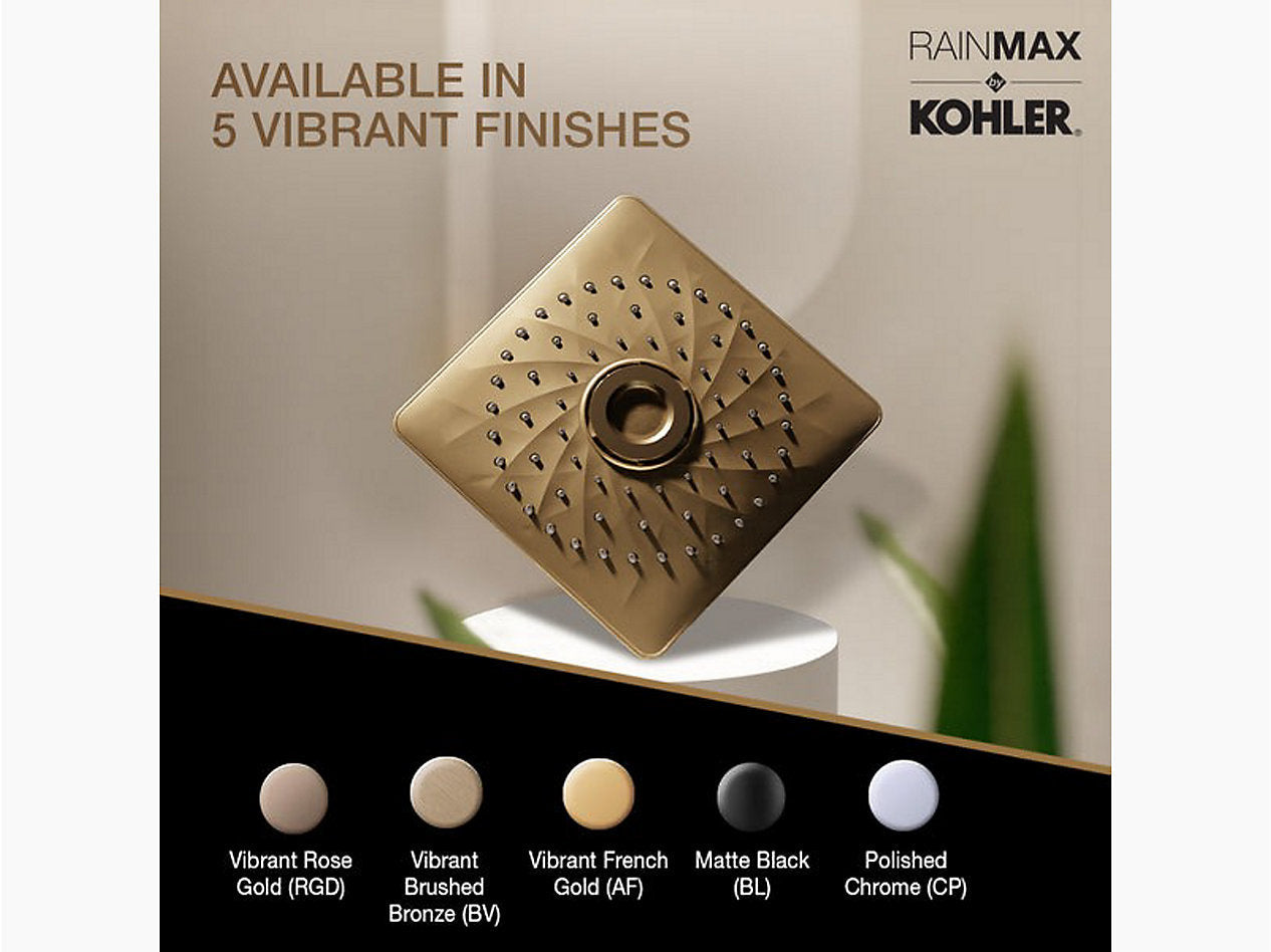 Rain Max Square 25.4 cm single-function rainhead, 22 lpm