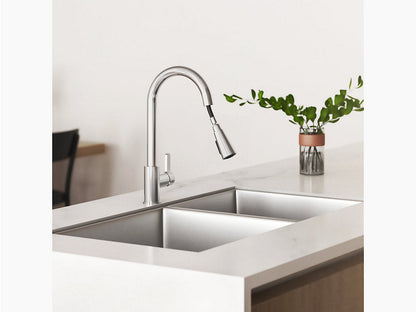 Atom™ Pull-down kitchen sink faucet with two-function sprayhead