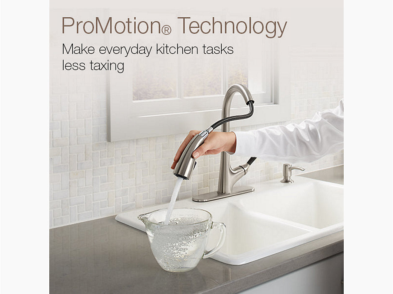 Malleco™ Pull-down kitchen sink faucet with two-function sprayhead and soap dispenser