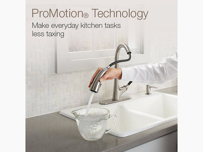 Malleco™ Pull-down kitchen sink faucet with two-function sprayhead and soap dispenser