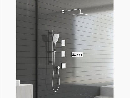 Rainduet™ Contemporary square 20 cm single-function rainhead, 8.7 lpm