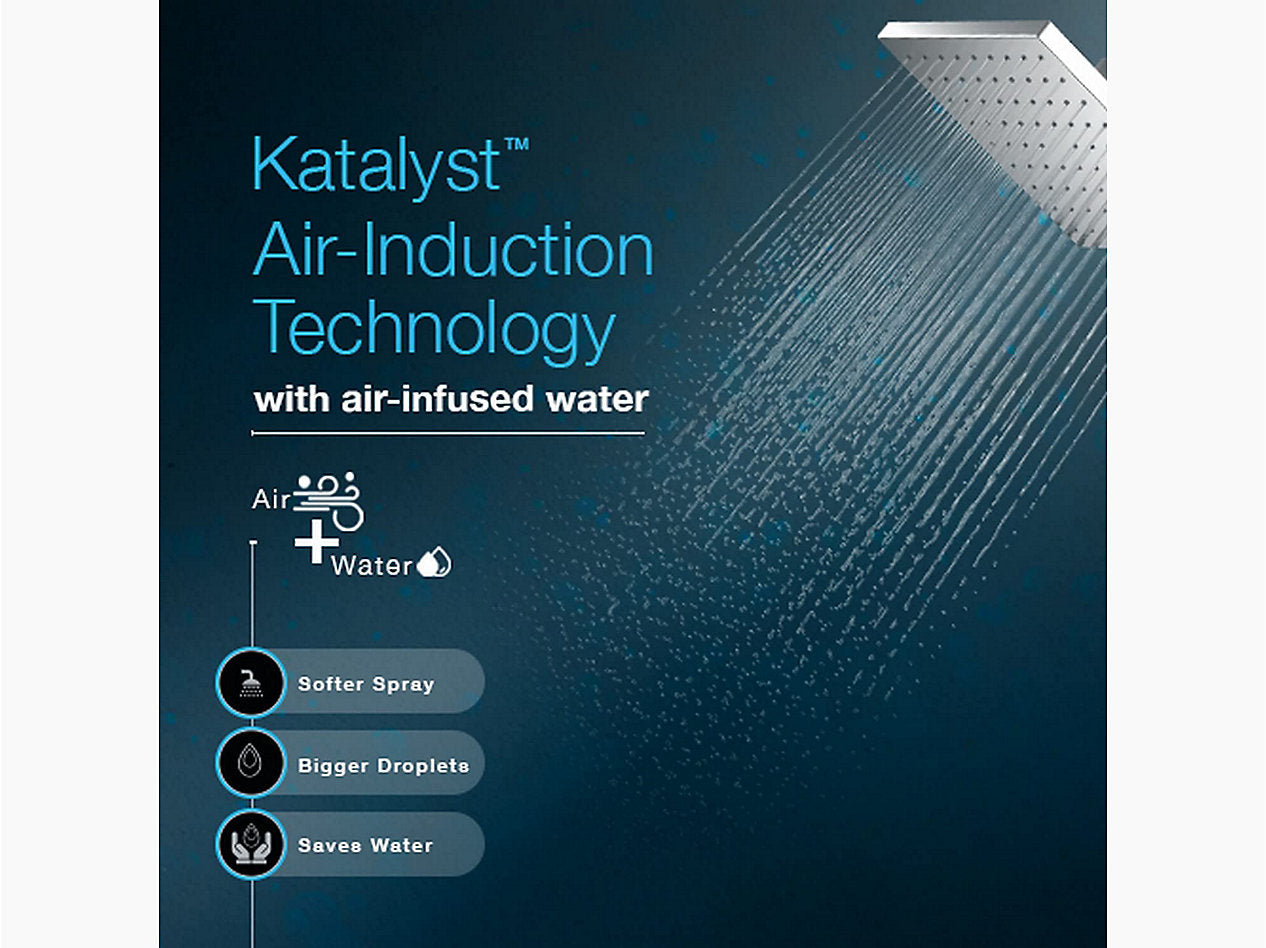 Rainduet™ Contemporary square 20 cm single-function rainhead, 8.7 lpm